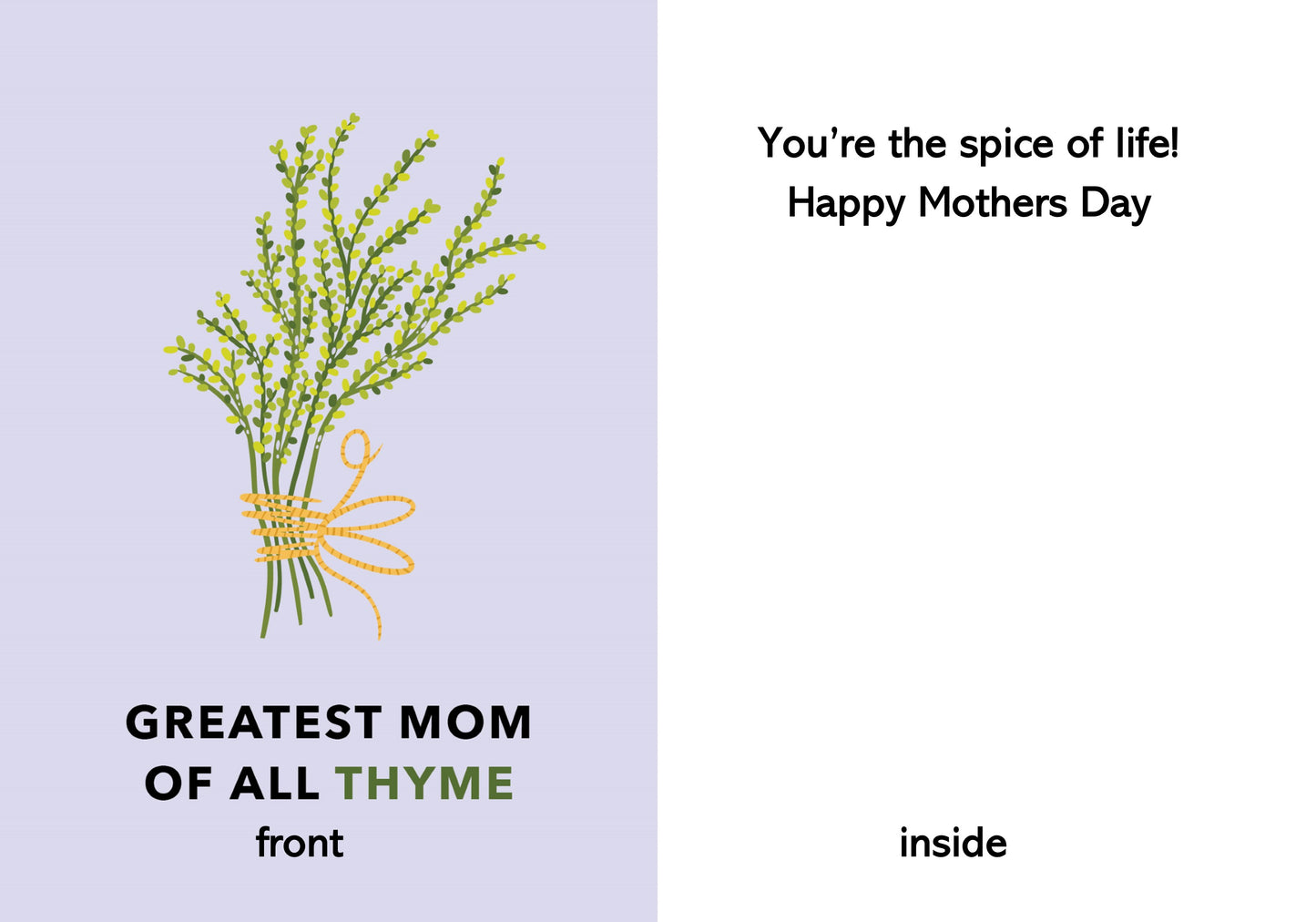 Mothers Day Card Greatest of all Thyme