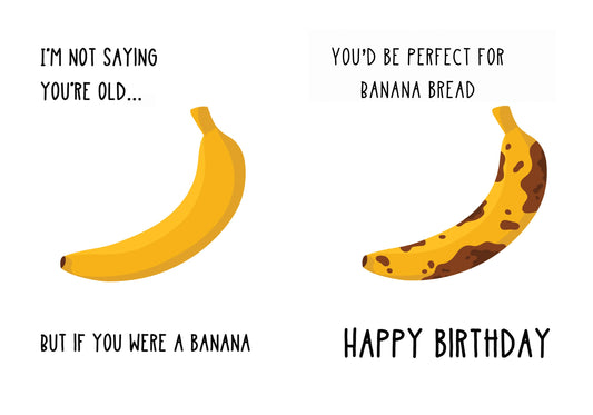 Banana Birthday Card and Envelepe